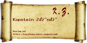 Kopstein Zénó névjegykártya